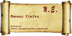 Manesz Etelka névjegykártya